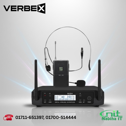 Verbex VT-GLXD4 UHF Wireless Headset Microphone | Hands-Free Presenting