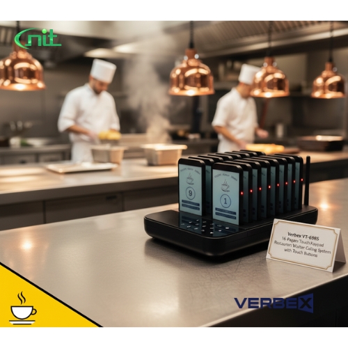 Verbex VT-6985 16-Pagers Touch Keypad Restaurant Waiter Calling System with Touch Buttons