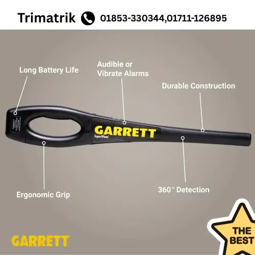Garrett 1165800 Wand Hand Metal Detector Light/Sound/Vibration