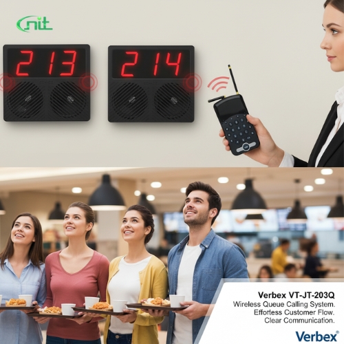 Verbex VT-JT-203Q Wireless Queue Calling System for Service Counters & Reception Desks