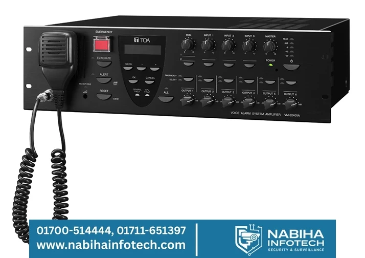 TOA VM-3360VA Digital VA Controller – 360W Rated Output – Fully Monitored 6-Channel Voice Alarm System