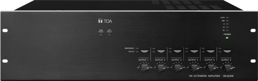 TOA VM-3240E 6-Zone Expansion Amp – Add 240W Power & 6 Speaker Zones to VM-3240VA Master Controller
